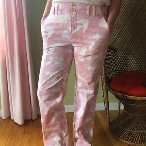 Anthropologie pink splatter pants